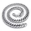 Hpolw Jewelry Spiral hollow necklace Heavy Heavy Large Silver Stainless Steel Lobster Clasps Necklace Link Chain Length 22 inch