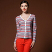 Joy Collection Mazoe Stripe V Neck Knit Cardigan Z1048 joy collection kopen in de aanbieding