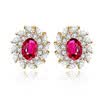 Aiyaya Elegangt Jewelry Cushion-cut Micro Swiss High Quality Crystal 4 Colors Stud Round Earrings
