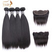 Jsdshine Brazilian Human Hair Bundles With Frontal Straight 4 13X4 Lace Extensions jsdshine kopen in de aanbieding