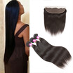 Glary Peruvian Virgin Hair Straight With Lace Frontal 3 Bundles Human Nice Thick glary kopen in de aanbieding