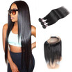 Ishow 7A 360 Lace Frontal Closure With 3 Bundles Brazilian Straight Hair Weave Pre Plucked Baby ishow kopen in de aanbieding