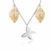 Elegent Hollow Leaves Butterfly Charm Necklace para Mujeres