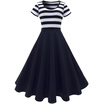 Gbtiger Scoop Neck Stripe Midi Vintage Dress gbtiger kopen in de aanbieding