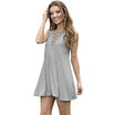 Gbtiger Sexy Plunging Neck Sleeveless Front Cross Lace Up Solid Color Loose Women Mini Dress gbtiger kopen in de aanbieding Gbtiger Sexy Plunging Neck Sleeveless Front Cross Lace Up Solid Color Loose Women Mini Dress gbtiger kopen in de aanbieding