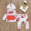 2 piezas de ropa de niña infantil para bebés Ropa floral Con capucha Tops Sudaderas con capucha Pantalones Legging