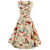 Gbtiger Sweetheart Neck Flowerbird Swing Retro Dress gbtiger kopen in de aanbieding