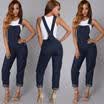 US Moda para mujer Pantalones vaqueros BIB Pantalones Monos Correas Mono Mamelucos Pantalones