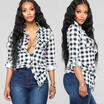 Meihuid Ladies Womens Check Shirt Lumberjack Long Sleeve Flannel Button Down Blouse Top meihuid kopen in de aanbieding