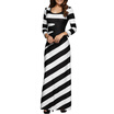 Gbtiger Maxi Striped Cocktail Party Dress With Sleeves gbtiger kopen in de aanbieding