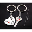 Canis 2Pcs Fashion Love Heart Key Ring Keyfob Couples Romantic Keychain Lover Gift canis kopen in de aanbieding