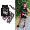 Mermaid Toddler Kids Baby Girls Vest T-shirt TopsShorts Pants Clothes Outfits Q