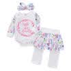 Toddler Kids Baby Girl Carta Trajes Romper Tops Pantalones largos Pantalones Ropa