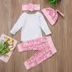 Baby Girls Hello World Outfits Clothes Cotton T-shirt RomperFloral Pants Set