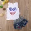 2 piezas para bebés y niños pequeños Ropa para niños Romper T-shirt Top Pantalones de mezclilla Niños Trajes Set