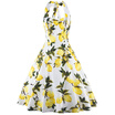 Gbtiger Tea Length Halter Neck Lemon Print Vintage Dress gbtiger kopen in de aanbieding