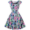 Gbtiger Vintage Owl Print Pin Up Skater Dress gbtiger kopen in de aanbieding