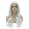 Iwona Synthetic Hair Lace Front Long Wavy White Wig iwona kopen in de aanbieding