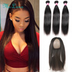 Ms Luna Hair 360 Lace Frontal With Bundles 8A Malaysian Straight Closure 3 Natural Hairline ms luna hair kopen in de aanbieding