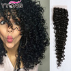 Brazilian Kinky Curly Lace Closure Middlefree Part Human Hair Yyong 44 Swiss yyong kopen in de aanbieding