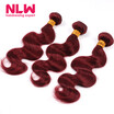 Nlw 10A Brazilian Virgin Human Hair 3 Bundles Body Wave Extensions 99J Color nlw kopen in de aanbieding