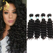 Fle Deep Wave Brazilian Human Hair 4Bundles Natural Color Extensions Can Be Dyed fle kopen in de aanbieding