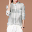 Joy Collection Cityplus Fansson Folds Casual Lattice Lapel Collar Shirt Female Cwcc171164 Green Gray joy collection kopen in de aanbieding Joy Collection Cityplus Fansson Folds Casual Lattice Lapel Collar Shirt Female Cwcc171164 Green Gray joy collection kopen in de aanbieding