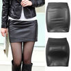 Canis Sexy Women Pu Leather High Waist Lace Up Pencil Bodycon Skirt Mini Dress Elastic canis kopen in de aanbieding