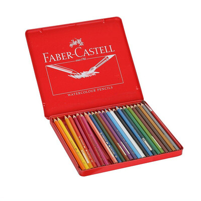 

Faber-castell Водорастворимые цветные карандаши Цветные карандаши 24 цвета Цветные карандаши Карандаши Карандаши 115925 (красный ящик для железа)