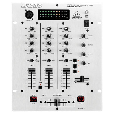 

DJ-микшер Behringer DX626 (профессиональный 3-сторонний DJ с метрономом и усилителем, контролируемым напряжением / ночными клубами)