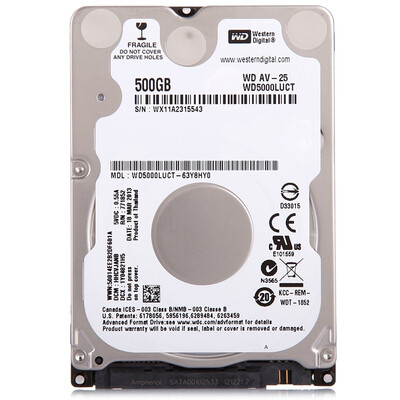 

Western Digital (WD) AV-25 Series 500G SATA3Gb / s 5400 об / мин 16M ​​2,5-дюймовый мониторный жесткий диск (WD5000LUCT)