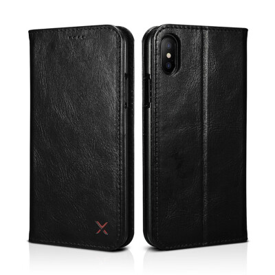 

Original XOOMZ Genuine Leather Wallet Case For Apple iPhone X Luxury Vintage Magnetic Flip Cover Phone Cases For iPhone X Case