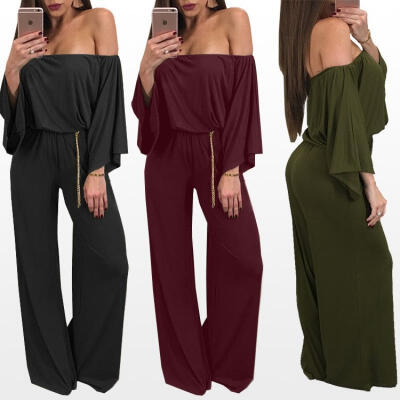 

US Women&39s Off shoulder Jumpsuit Bodycon Playsuit Long Pants Trousers Romper