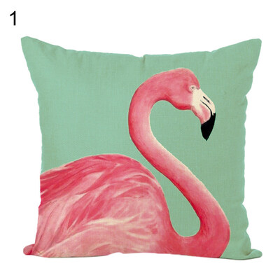

Cartoon Flamingo Removable Throw Pillow Case Cushion Cover Sofa Bed Home Decor