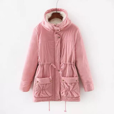 

Toponeto Women Casual Drawstring Jacket Winter Cashmere Cotton Coat Cotton Clothes