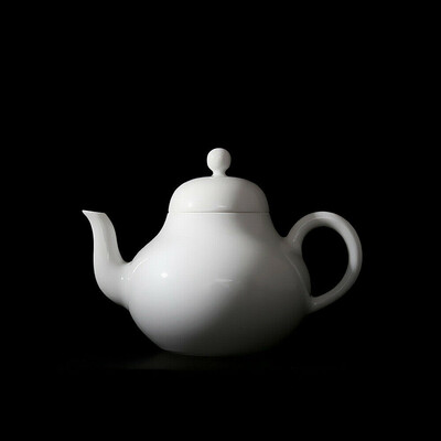 

Pear-shaped White Porcelain Teapot For Chinese Kungfu Tea Ceremony 250ml 845oz