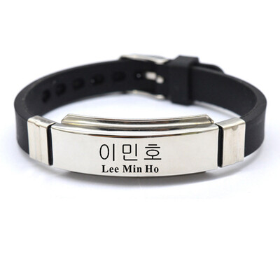 

KPOP Stray Kids Membesr New Letters Printing Adjustable Stainless Steel Silicone Bracelet Unisex Sports Bracelet Hot Gift for Fans