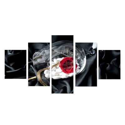 

Rose in Cup Oil Poster Flowers Wall Picture Paintings Frameless Canvas Oil Drawing Hotel Home Office Decor