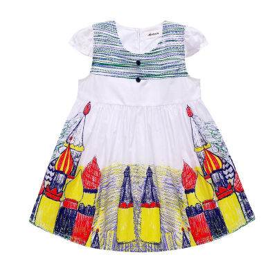 

BOBORA Home Girl Spring&Summer New Child Printing Dress Fashion Cute Baby Dress