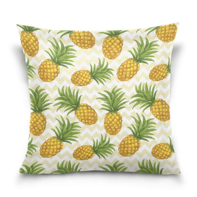 

ALAZA Throw Pillow Cover 16 X 16 inch Christmas Gift Cushion Cover with Pattern With Pineapple Printed Pillowcase