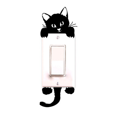 

JPGIF New Cat Wall Stickers Light Switch Decor Decals Art Mural Baby Nursery Room