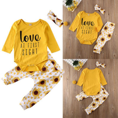 

Newborn Infant Baby Kids Girls Romper Jumpsuit Bodysuit Headband Clothes Outfits