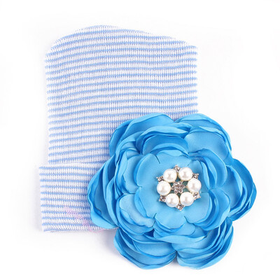 

Baby Hat Cute Flower Hedging Striped Hat For Girls 5 Colors Winter Warm Knit Soft Baby Hat