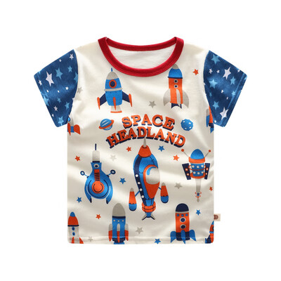 

2018 Summer Toddler Kids Candy Color Tees Cartoon Cotton Baby Boys Girls T-shirts Short Sleeve Casual Clothing 0-5T