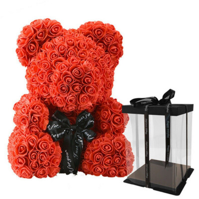 

Artificial Rose Bear PE Rose Gift Valentines Romantice For Wedding Party Creative DIY Valentine Gift PE Rose Doll