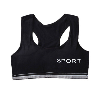 

Teenagers Girls Sports Bra Puberty Gym Underwear Wireless Teenager Girls Sports Bra with Chest Pad Cotton Young Girls Training B