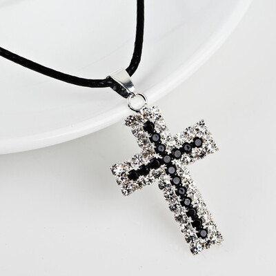 

fashion christmas Rhinestone Cross Choker Necklace