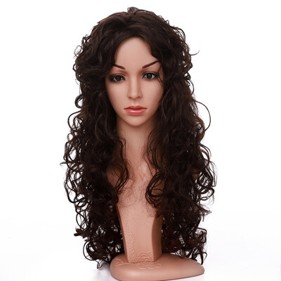 

Long Curly Synthetic Wig with Bangs Hair Wigs Heat Resistant Full Wig Full Head for Women