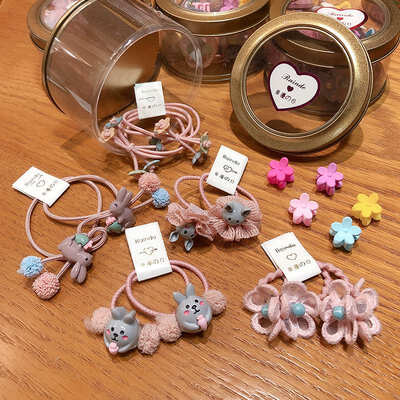 

15 Pcs All Season Cute Baby Kids Girls Floral Print Hair Clips Elastic Hair Accessory Band Rope Ponytail Holder Headbands Sets