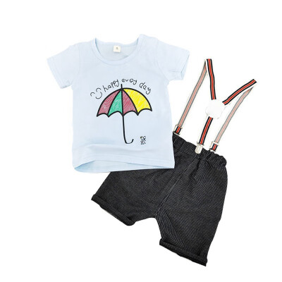 

Summer Baby Boys Clothes Set Letter Print Short Sleeve Tops ShirtSuspender Short Pants Children Casual Outfits Sets